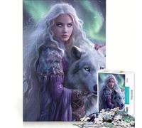Adult Jigsaw Puzzles 1000 Pieces White Witch And The White Wolf Toy Wall Decor Fun Activities at Home Improving Love between Couples 38x26cm