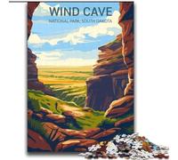 Adult Jigsaw Puzzles 1000 Pieces Wind Cave National Park Challenging To Complete But Fun And Humorous with Matching Poster And Trivia Sheet (38x52cm) 1000pcs