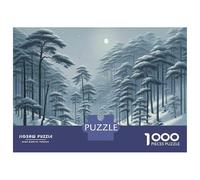 Adult Jigsaw Puzzles 1000 Pieces Winter Forest Scene Jigsaws for Adults Toy Wall Decor Home Decoration Educational Challenge 38x26cm/1000pcs