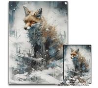 Adult Jigsaw Puzzles 1000 Pieces Winter Fox Challenging Puzzles Family Fun Activity Brain Challenge for Teenager 1000 PCS(75x50cm)