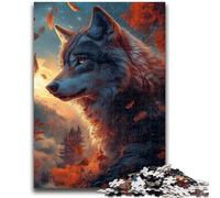 Adult Jigsaw Puzzles 1000 Pieces Wolf at Sunset for And from 14 Years And over Play Toys Because It Is Ideal As A Gift for The Whole Family 50x75cm