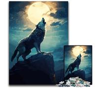 Adult Jigsaw Puzzles 1000 Pieces Wolf HowlingImpossible Jigsaw Puzzles for Adults Adult Game Gift Family Interactive Game Brain Challenge Gift 1000 PCS(38x26cm)