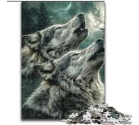 Adult Jigsaw Puzzles 1000 Pieces Wolf Made of Wood, Fun Activity for at Home size 50X75CM Engaging Family Game Night Activity