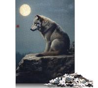 Adult Jigsaw Puzzles 1000 Pieces Wolf Under Moonlight Paper Puzzle for Adults And Teenager Home Decoration Puzzle Toys 1000pcs (75x50cm)