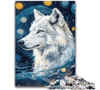 Adult Jigsaw Puzzles 1000 Pieces Wolf Under The Night Sky Puzzles for Teenagers,Stress Reliever Difficult Challenge Unique Home Decor And Gifts (50x75cm)