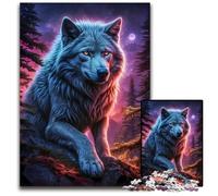 Adult Jigsaw Puzzles 1000 Pieces Wolf Werewolf Landscape Wooden Jigsaw Puzzles Challenging DIY Brain Teaser Perfect Family Game Or Decorative Gift 1000 PCS(75x50cm)