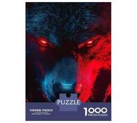 Adult Jigsaw Puzzles 1000 Pieces Wolf with Glowing Red Eyes Jigsaws for Adults Fun Games But Fun And Humorous Challenging To Complete 38x26cm/1000pcs