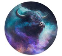 Adult Jigsaw Puzzles 1000 Pieces Yak 1000 Piece Round Puzzle Interactive Family Game, Suitable for Ages 14+ 67.5x67.5cm