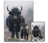 Adult Jigsaw Puzzles 1000 Pieces Yak Animal Family Paper Jigsaw Puzzles Challenging DIY Brain Teaser Perfect Family Game Or Decorative Gift 1000 PCS(38x26cm)