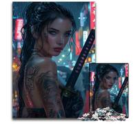 Adult Jigsaw Puzzles 1000 Pieces Yakuza Girl Beauty Wooden Jigsaw Puzzles Challenging DIY Brain Teaser Perfect Family Game Or Decorative Gift 1000 PCS(75x50cm)