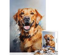 Adult Jigsaw Puzzles 1000 Pieces Yellow Labrador Retriever Adult Jigsaw Puzzles Enhance Memory Challenging To Complete Brainteaser Family Games (50x75cm)