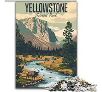 Adult Jigsaw Puzzles 1000 Pieces Yellowstone National Park Challenging To Complete But Fun And Humorous with Matching Poster And Trivia Sheet (26x38cm) 1000pcs