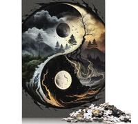 Adult Jigsaw Puzzles 1000 Pieces Yin Yang Art Paper Puzzles for Adults Sustainable Puzzle Games 1000pcs (38x26cm)