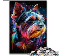 Adult Jigsaw Puzzles 1000 Pieces Yorkshire Terrier Dog Jigsaw Puzzle Made of cardboard,Interactive Family Game, DIY Home Decor, Challenging Brain Teaser Gift 1000pcs(26x38cm)