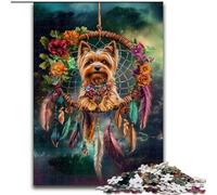 Adult Jigsaw Puzzles 1000 Pieces Yorkshire Terrier Dream Catcher, Elephant Toy Intellectual Game Birthday Present, Gifts, Wall Art for Ages 14+ (Size50x75cm)