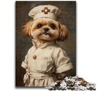 Adult Jigsaw Puzzles 1000 Pieces Yorkshire Terrier Nurse for Age 14 Years And over Decompressing Intellectual Educational Toy Great Gift 26x38cm