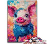 Adult Jigsaw Puzzles 1000 Pig Baby Oil Painting Adult Jigsaw,Challenging Game Toys Wall Decoration Unique Birthday And Xmas Gifts (26x38cm)