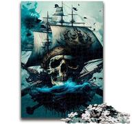 Adult Jigsaw Puzzles 1000 Pirate Ship for Educational Game Challenge Toy for Is Ideal As A Gift for The Whole Family 26x38cm