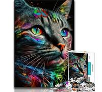 Adult Jigsaw Puzzles 1000 Portrait of Beautiful Cat Teenager Puzzles,learning Educational Is Ideal As A Gift for The Whole Family 26x38cm