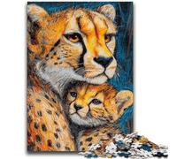 Adult Jigsaw Puzzles 1000 Prairie Cheetah Brain Intelligence Challenge Addictive Toys Funny Gift for Ages 14+ 26x38cm