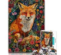 Adult Jigsaw Puzzles 1000 Psychedelic Animal Fox 1000 Pieces for Teenagers,Toys Educational Games Stress Relieving Unique Birthday And Gifts (size 38x26cm)