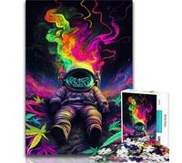 Adult Jigsaw Puzzles 1000 Psychedelic Astronaut 1000 Piece Puzzle,Vibrant And Unique Design Relaxing & Challenging Puzzle Experience (size 75x50cm)