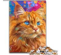 Adult Jigsaw Puzzles 1000 Psychedelic Cat, Elephant Toy Intellectual Game Birthday Present, Gifts, Wall Art for Ages 14+ (Size 50x75cm)