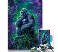 Adult Jigsaw Puzzles 1000 Psychedelic Chimpanzee 1000 Pieces for Adults,is Ideal As Gifts for The Whole Family Suitable for And 14 26x38cm