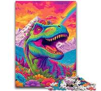 Adult Jigsaw Puzzles 1000 Psychedelic Dinosaur 1000 Pieces for Adults,Family Activity Fun at Home Activities, Birthday Present,Travel Gifts (38x26cm)