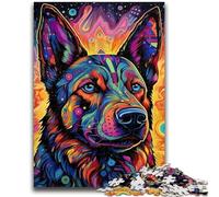 Adult Jigsaw Puzzles 1000 Psychedelic German Shepherd Teenager Puzzles,learning Educational Is Ideal As A Gift for The Whole Family (50x75cm)