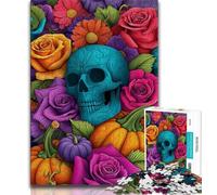 Adult Jigsaw Puzzles 1000 Pumpkin Skeleton Teenager Puzzles,Stress Reliever Difficult Challenge Suitable for Desktop Decoration (size 38x26cm)