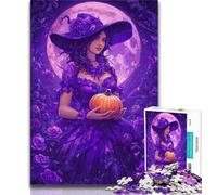 Adult Jigsaw Puzzles 1000 Pumpkin Witch 1000 Pieces for Adults,is Ideal As Gifts for The Whole Family Suitable for And 14 26x38cm
