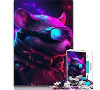 Adult Jigsaw Puzzles 1000 Punk Cat 1000 Pieces for Adults,for Educational Game Challenge Toy Unique Home Decor And Gifts (size 75x50cm)