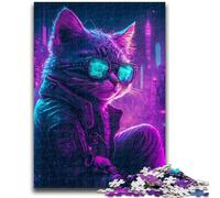 Adult Jigsaw Puzzles 1000 Punk Human Kitten for Educational Game Challenge Toy for Is Ideal As A Gift for The Whole Family 26x38cm