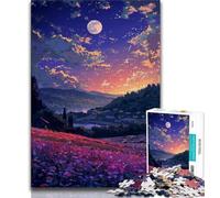Adult Jigsaw Puzzles 1000 Purple Tulip Under The Moon 1000 Pieces for Adults,Challenging Difficult Deal As Gifts for The Whole Family (size 75x50cm)