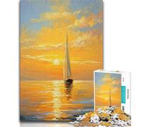Adult Jigsaw Puzzles 1000 Sailboat at Sunset Puzzles for Adults,learning Educational for Is Ideal As A Gift for The Whole Family (size 38x26cm)
