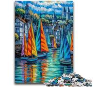 Adult Jigsaw Puzzles 1000 Sailing Boats 1000 Piece Jigsaw,Challenging Family Activity Games DIY Toy for Home Wall Decor Gifts (50x75cm)