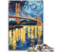 Adult Jigsaw Puzzles 1000 San Francisco Bridge at Night Family Fun for Is Ideal As A Gift for The Whole Family for And Age 14 Years Up 50x75cm