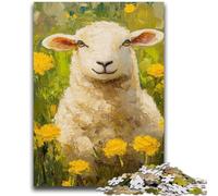 Adult Jigsaw Puzzles 1000 Sheep And Flowers 1000 Piece Jigsaw,Challenging Family Activity Games DIY Toy for Home Wall Decor Gifts (38x26cm)