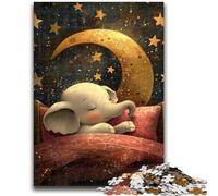 Adult Jigsaw Puzzles 1000 Sleeping Baby Elephant Challenging To Complete But Fun And Humorous Unique Birthday And Gifts 50x75cm