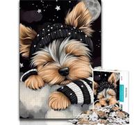 Adult Jigsaw Puzzles 1000 Sleeping Yorkshire Terrier Puzzles for Adults,learning Educational for Is Ideal As A Gift for The Whole Family (size 75x50cm)