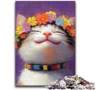 Adult Jigsaw Puzzles 1000 Smiling Cat 1000 Piece Jigsaw,Challenging Family Activity Games DIY Toy for Home Wall Decor Gifts (38x26cm)