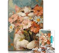 Adult Jigsaw Puzzles 1000 Smiling Cat 1000 Piece Jigsaw,Challenging Game Gifts for Is Ideal As A Gift for The Whole Family (size 38x26cm)