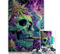 Adult Jigsaw Puzzles 1000 Smoky Skull 1000 Pieces for Adults,Challenging Difficult Deal As Gifts for The Whole Family (size 38x26cm)