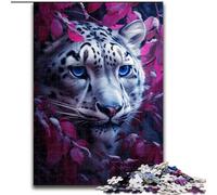 Adult Jigsaw Puzzles 1000 Snow Leopard, Family Game Stress Reliever Difficult Challenge A Work of Art for Ages 14+ 26x38cm