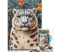 Adult Jigsaw Puzzles 1000 Snow Leopard Teenager Puzzles,Game Toys Every Piece Is Unique - Challenging Family Fun Game (size 75x50cm)