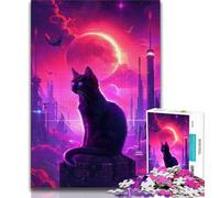 Adult Jigsaw Puzzles 1000 Space Cat 1000 Piece Puzzle,Vibrant And Unique Design Relaxing & Challenging Puzzle Experience (size 75x50cm)