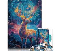 Adult Jigsaw Puzzles 1000 Space Deer Teenager Puzzles,Stress Reliever Difficult Challenge Suitable for Desktop Decoration (size 38x26cm)