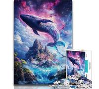 Adult Jigsaw Puzzles 1000 Space Whale Teenager Puzzles,Stress Reliever Difficult Challenge Suitable for Desktop Decoration (size 75x50cm)