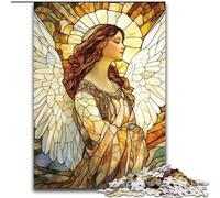 Adult Jigsaw Puzzles 1000 Stained Glass Angel, for Ages 14 And over Each Piece Is Unique - Fun And Challenging Game for The Whole Family Good Gift (size 50x75cm)